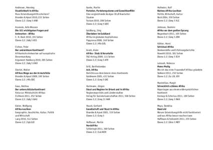 Andresen, Henning Staatlichkeit in Afrika Muss Entwicklungshilfe scheitern? Brandes & Apsel 2010, 215 Seiten Ebene 2.2 | Gmq 5 AND Asserate, Asfa-Wossen