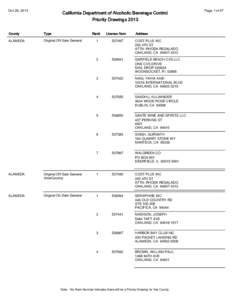 Oct 29, 2013  California Department of Alcoholic Beverage Control Priority Drawings[removed]County