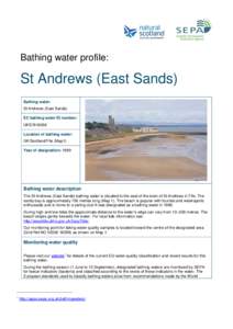 Bathing water profile:  St Andrews (East Sands) Bathing water: St Andrews (East Sands) EC bathing water ID number: