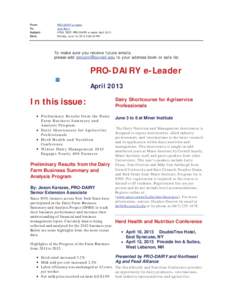 From: To: Subject: Date:  PRO-DAIRY e-leader
