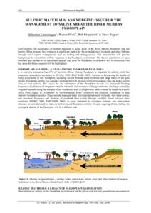 244  Advances in Regolith SULFIDIC MATERIALS: AN EMERGING ISSUE FOR THE MANAGEMENT OF SALINE AREAS THE RIVER MURRAY