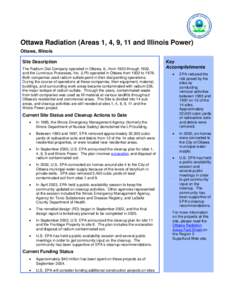 Ottawa Radiation (Areas 1, 4, 9, 11 and Illinois Power) Site Factsheet