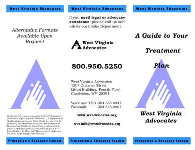 West Virginia Advocates  Alternative Formats Available Upon Request