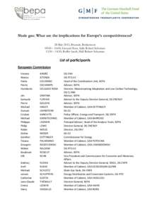 Shale gas: What are the implications for Europe’s competitiveness? 28 May 2013, Brussels, Berlaymont 09:00 – 16:00, Ground floor, Salle Robert Schuman 13:30 – 14:30, Buffet lunch, Hall Robert Schuman  List of parti