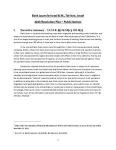 Bank Leumi le-Israel B.M[removed]Resolution Plan – Public Section