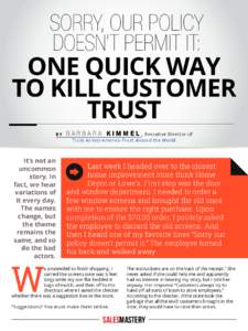 Sorry, Our Policy Doesn’t Permit It: One Quick Way to Kill Customer Trust