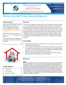 Research Brief No. 19 September 2014 Summary  About the Brief