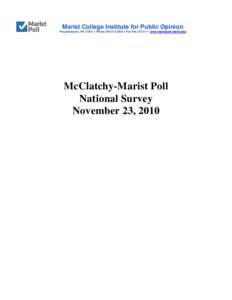 Marist College Institute for Public Opinion Poughkeepsie, NY 12601  Phone  Faxwww.maristpoll.marist.edu McClatchy-Marist Poll National Survey November 23, 2010