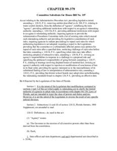 CHAPTER[removed]Committee Substitute for House Bill No. 107 An act relating to the Administrative Procedure Act; providing legislative intent; amending s[removed], F.S.; removing entities described in ch. 298, F.S., relati