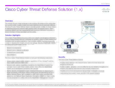 At-A-Glance  Cisco Cyber Threat Defense Solution (1.x) Overview  Unified View