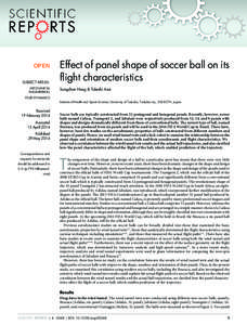 OPEN SUBJECT AREAS: MECHANICAL ENGINEERING  Effect of panel shape of soccer ball on its