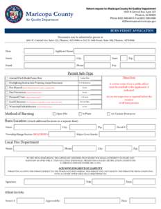 Return request to: Maricopa County Air Quality Department 1001 N Central Ave, Suite 125 Phoenix, AZ[removed]Phone[removed]Fax[removed]removed]