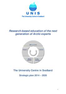 Research-based education of the next generation of Arctic experts The University Centre in Svalbard Strategic plan 2014 – 2020