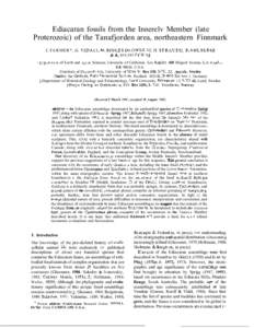 Ediacaran fossils from the Innerelv Member (late Proterozoic) of the Tanafjorden area, northeastern Finnmark H. J. FARMER*,