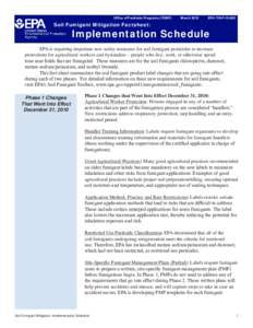 US EPA - Soil Fumigant Mitigation Factsheet: Implementation Schedule[removed]