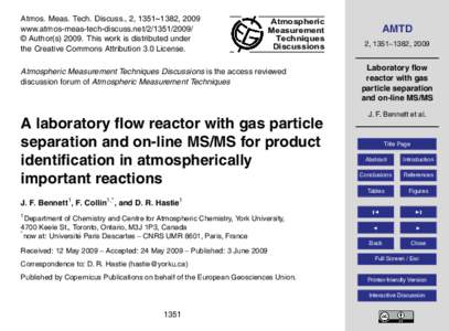 Atmos. Meas. Tech. Discuss., 2, 1351–1382, 2009 www.atmos-meas-tech-discuss.net/ © Author(sThis work is distributed under the Creative Commons Attribution 3.0 License.  Atmospheric