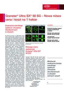 Granstar® Ultra SX® 50 SG – Nowa ni˝sza cena i koszt na 1 hektar Zwalczanie szerokiego spektrum chwastów dwuliÊciennych w zbo˝ach