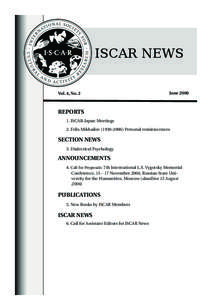 ISCAR NEW S Vol . 4, No. 2 Ju ne 2006