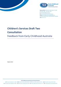 Children’s Services Draft Two Consultation Feedback from Early Childhood Australia March 2013