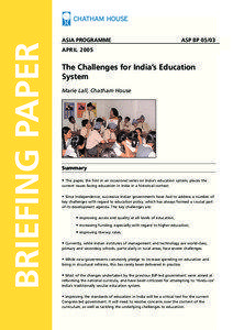 BRIEFING PAPER  ASIA PROGRAMME