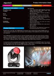 Product Information Sheet Corporate Events Special Events  Equipment Information