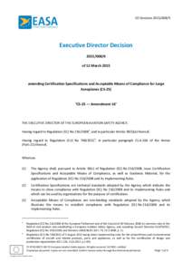ED DecisionR  Executive Director DecisionR of 12 March 2015