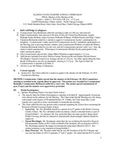 Illinois State Charter School Commission (SCSC) Meeting Minutes: April 15, 2014
