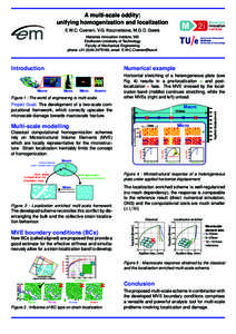 A multi-scale oddity: unifying homogenization and localization E.W.C. Coenen, V.G. Kouznetsova, M.G.D. Geers Materials Innovation Institute, M2i Eindhoven University of Technology Faculty of Mechanical Engineering