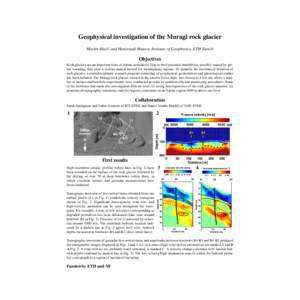 Geophysical investigation of the Muragl rock glacier Martin Musil and Hansruedi Maurer, Institute of Geophysics, ETH Zurich Objectives Rock glaciers are an important form of Alpine permafrost. Due to their potential inst