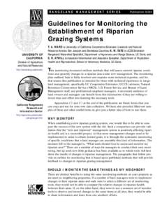 RANGELAND MANAGEMENT SERIES  Publication 8094 Guidelines for Monitoring the Establishment of Riparian