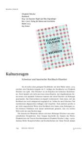 Regina Frisch  Elisabeth Fülscher Kochbuch hrsg. von Susanne Vögeli und Max Rigendinger hier + jetzt, Verlag für Kultur und Geschichte