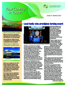 Your County in Touch Issue No. 25 • November 26, 2013 Local family wins prestigious farming award