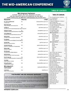 THE MID-AMERICAN CONFERENCE TABLE OF CONTENTS Mid-American Conference