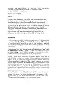 Parliament of the United Kingdom / Politics / Crawford School of Economics and Government / Vanuatu / Member of Parliament / Lobbying / Parliament of Singapore / Parliamentary system / Parliament / Government / Forms of government / Political philosophy