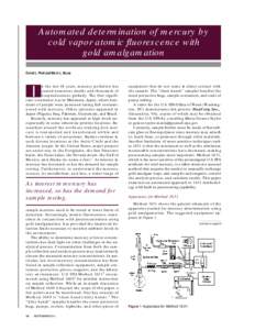 Automated determination of mercury by cold vapor atomic fluorescence with gold amalgamation David L. Pfeil and Mark L. Bruce n the last 40 years, mercury pollution has caused numerous deaths and thousands of