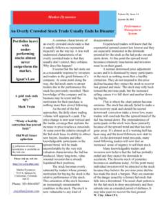 Volume 10, Issue I 4  Market Dynamics January 28, 2011