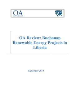 OA Review: Buchanan Renewable Energy Projects in Liberia September 2014