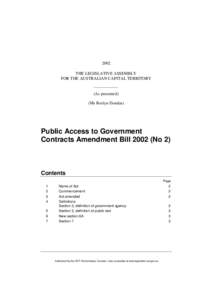 2002 THE LEGISLATIVE ASSEMBLY FOR THE AUSTRALIAN CAPITAL TERRITORY (As presented) (Ms Roslyn Dundas)