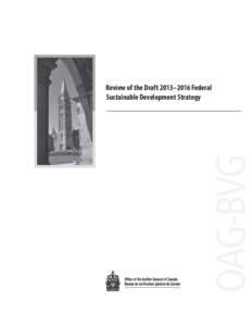 Review of the Draft 2013–2016 Federal Sustainable Development Strategy