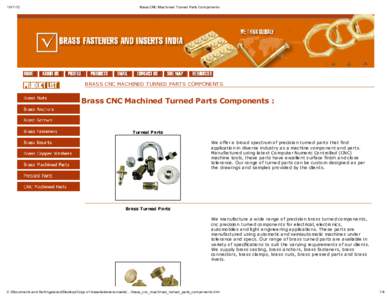 Brass CNC Machined Turned Parts Components BRASS CNC MACHINED TURNED PARTS COMPONENTS