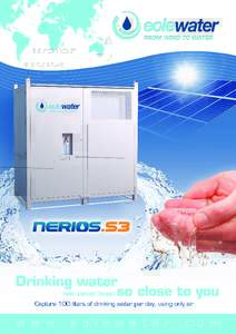 Water / Matter / Chemistry / Water technology / Drinking water / Water treatment / Water supply / Heating /  ventilating /  and air conditioning / Water purification / Atmospheric water generator