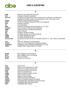 CIBO’S ACRONYMS A AAM