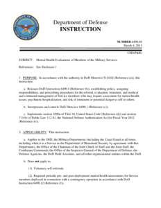 DoD Instruction[removed], March 4, 2013