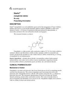 Starlix® (nateglinide) tablets Rx only