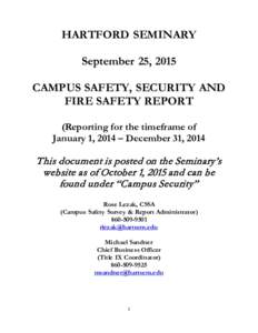 Campus Safety and Security Report: Academic Year