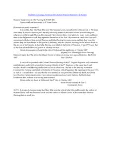 Southern Campaign American Revolution Pension Statements & Rosters Pension Application of John Fleming BLWt409-400 Transcribed and annotated by C. Leon Harris [Punctuation partly corrected.] I do certify, that Mrs Mary E