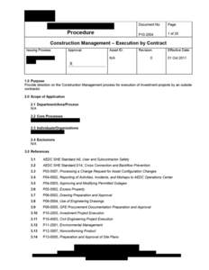 Procedure: Effective Date: Construction Management – Execution by Contract 01 Oct 2011