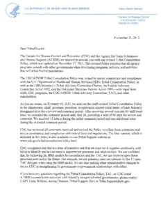 Dear Tribal Leader Letter – Tribal Consultation Policy