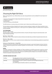 Antistat Technical Guidance Choosing the Right ESD Glove