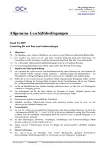 Mag. Philipp Strasser A-2371 Hinterbrühl, Hauptstraße 31 +959 www.outdoorconcept.at  Allgemeine Geschäftsbedingungen